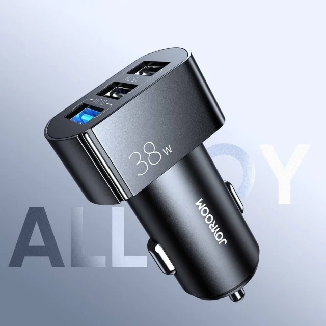 Автомобильное зарядное устройство Joyroom Quick Charge 3x USB-A 38W 4.5A Green (C-A19-GREEN)