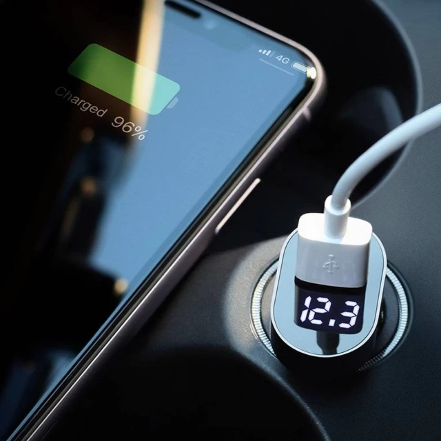 Автомобільний зарядний пристрій Joyroom Quick Charge USB-A/USB-C 42.5W Silver (6941237133830)