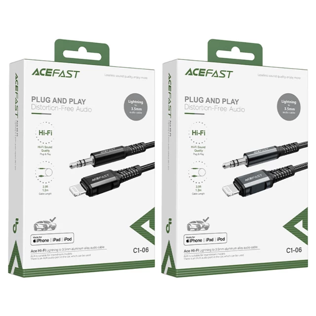 Адаптер Acefast Lightning to 3.5mm Mini Jack 0.18m Space Grey (C1-05-L-3,5mm deep space gray)