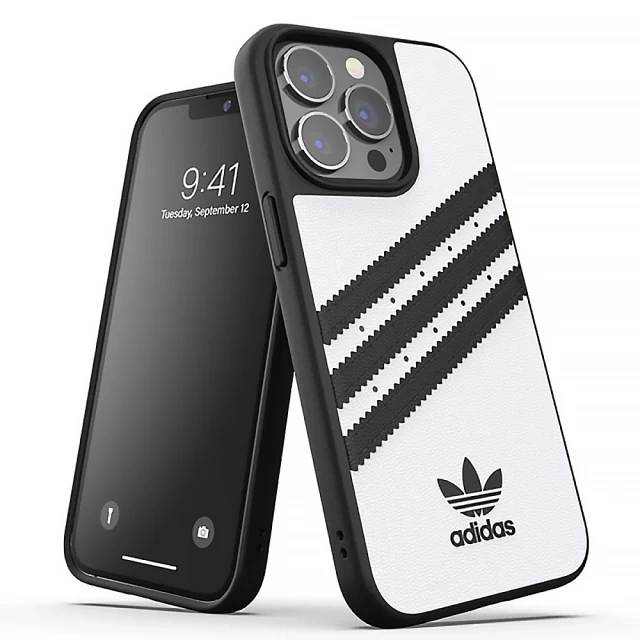 Чохол Adidas OR Molded PU FW21 для iPhone 13 | 13 Pro White Black (8718846095723)