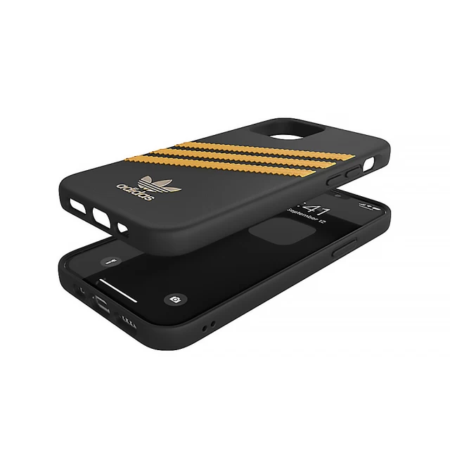Чехол Adidas OR Molded PU для iPhone 12 Pro Black Gold (8718846084901)