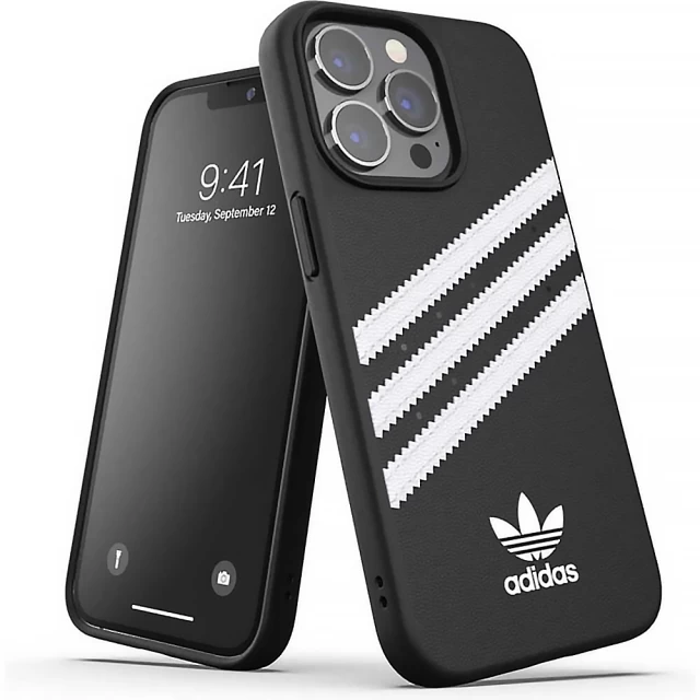 Чехол Adidas OR Molded PU для iPhone 13 | 13 Pro White Black (8718846095716)
