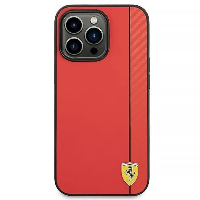 Чохол Ferrari Carbon для iPhone 14 Pro Red (FEHCP14LAXRE)