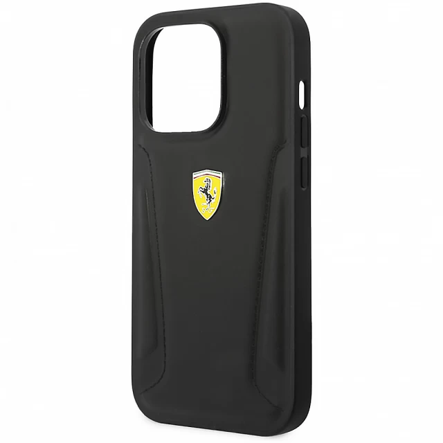 Чохол Ferrari Leather Stamp Sides для iPhone 14 Pro Black (FEHCP14LRBUK)