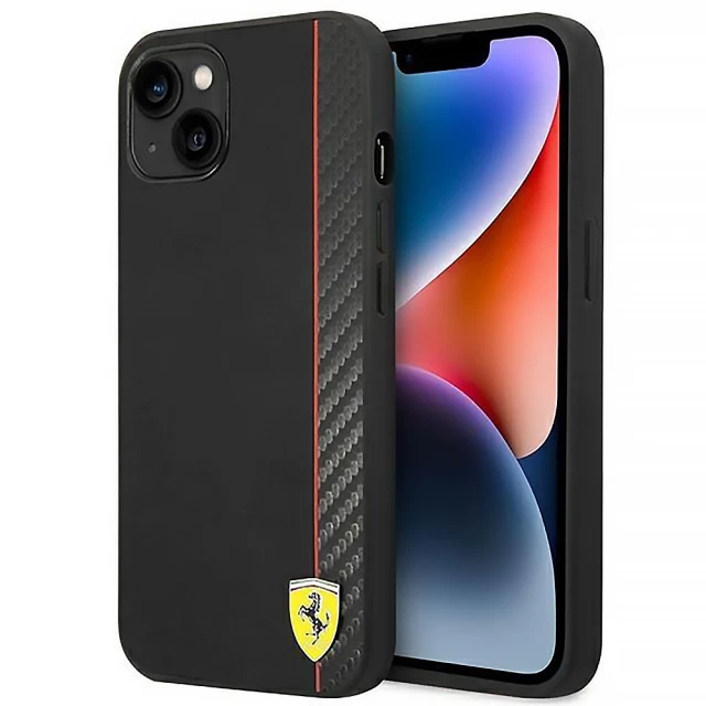 Чохол Ferrari Carbon для iPhone 14 Plus Black (FEHCP14MAXBK)