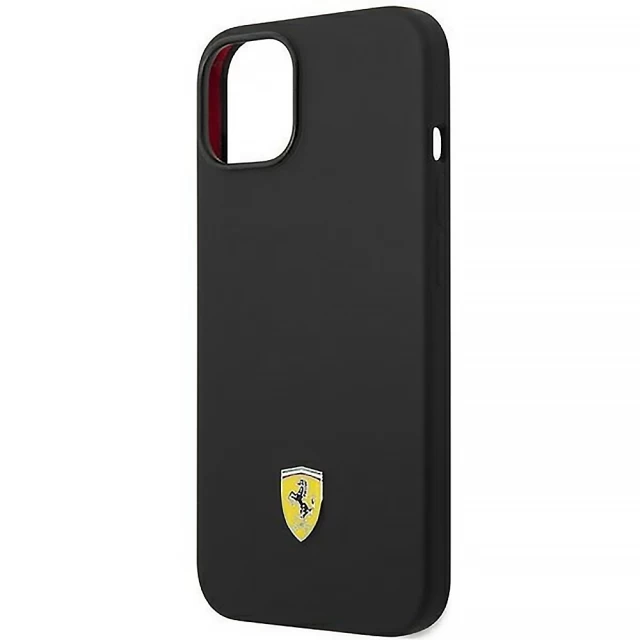 Чохол Ferrari Silicone Metal Logo для iPhone 14 Black (FEHCP14SSIBBK)
