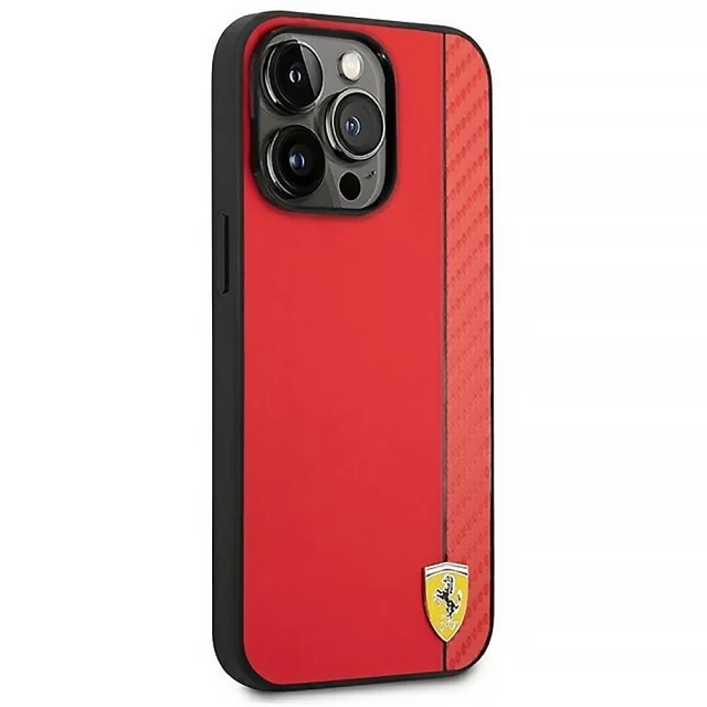 Чохол Ferrari Carbon для iPhone 14 Pro Max Red (FEHCP14XAXRE)