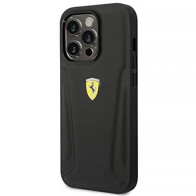 Чехол Ferrari Leather Stamp Sides для iPhone 14 Pro Max Black (FEHCP14XRBUK)