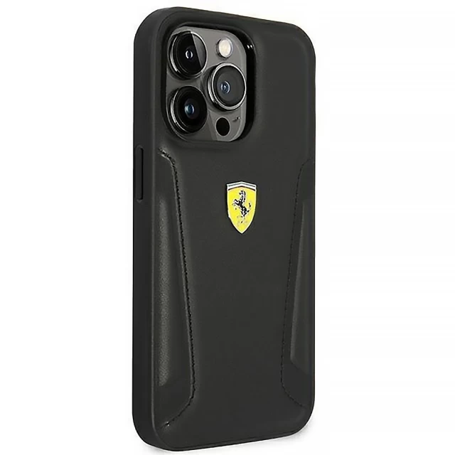 Чохол Ferrari Leather Stamp Sides для iPhone 14 Pro Max Black (FEHCP14XRBUK)
