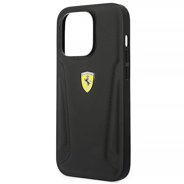 Чохол Ferrari Leather Stamp Sides для iPhone 14 Pro Max Black (FEHCP14XRBUK)