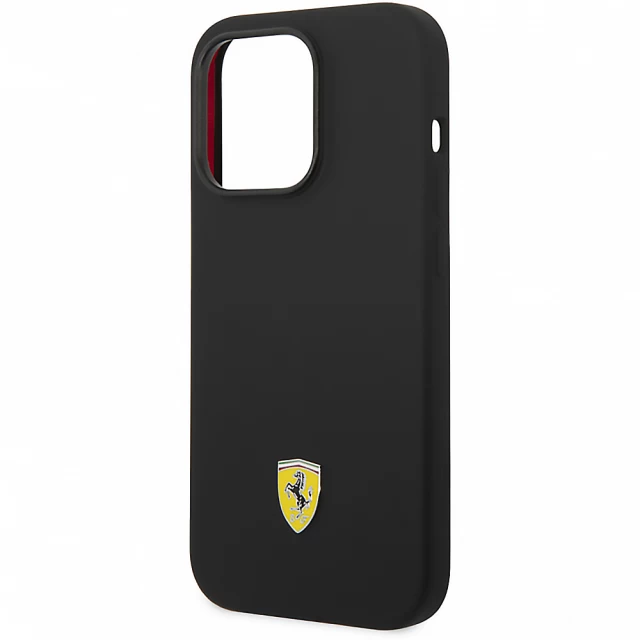 Чохол Ferrari Silicone Metal Logo для iPhone 14 Pro Max Black (FEHCP14XSIBBK)