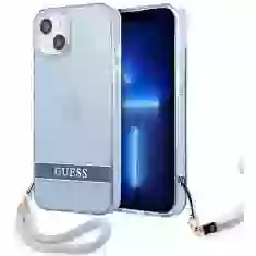 Чехол Guess Translucent Strap для iPhone 13 mini Blue (GUHCP13SHTSGSB)