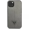 Чехол Guess Saffiano Triangle Logo для iPhone 13 mini Silver (GUHCP13SPSATLG)