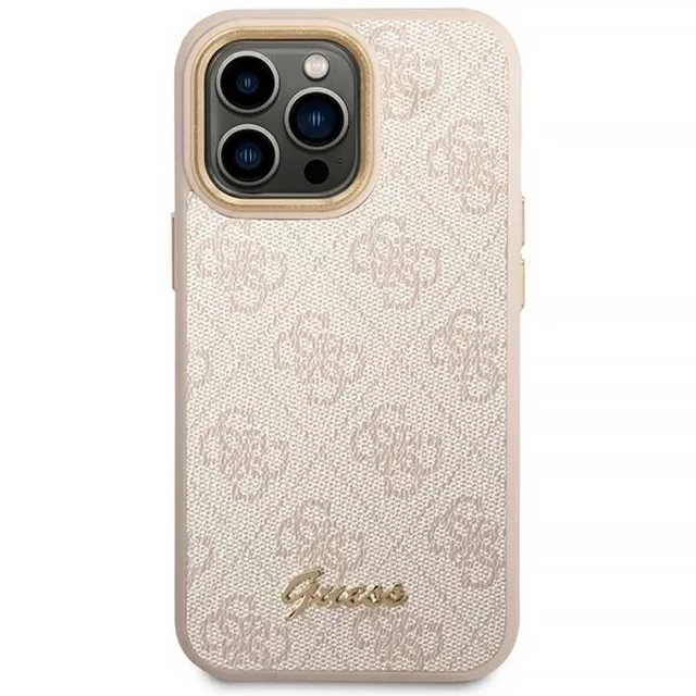 Чехол Guess 4G Vintage Gold Logo для iPhone 14 Pro Max Pink (GUHCP14XHG4SHP)