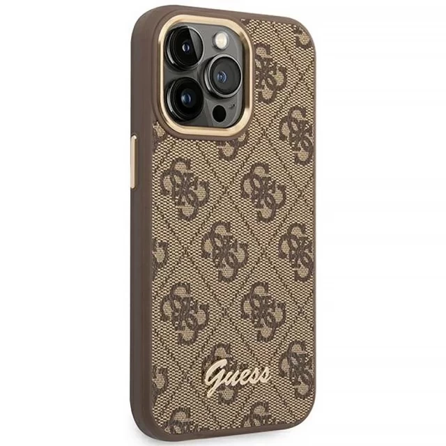 Чехол Guess 4G Vintage Gold Logo для iPhone 14 Pro Max Brown (GUHCP14XHG4SHW)