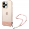Чехол Guess Translucent Pearl Strap для iPhone 14 Pro Max Pink (GUHCP14XHGCOHP)