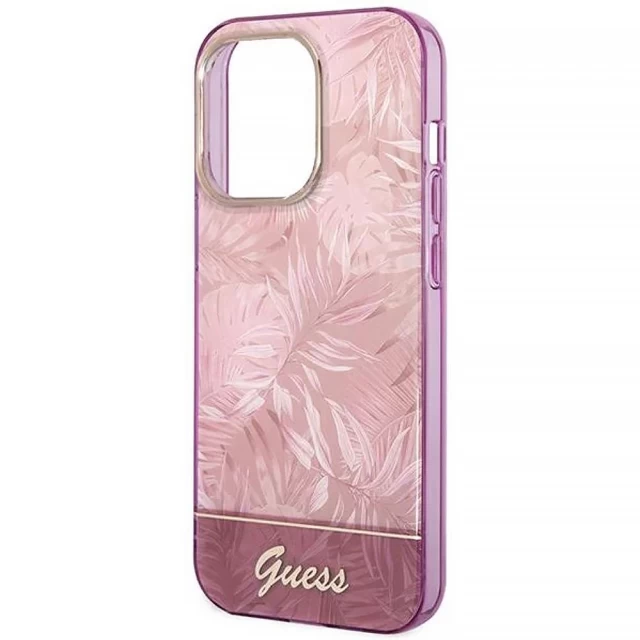 Чохол Guess Jungle Collection для iPhone 14 Pro Max Pink (GUHCP14XHGJGHP)