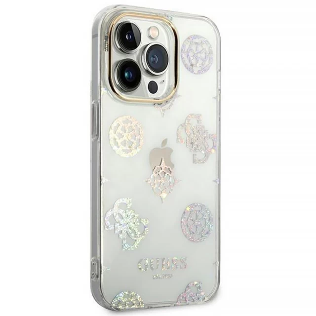 Чехол Guess Peony Glitter для iPhone 14 Pro Max Transparent (GUHCP14XHTPPTH)