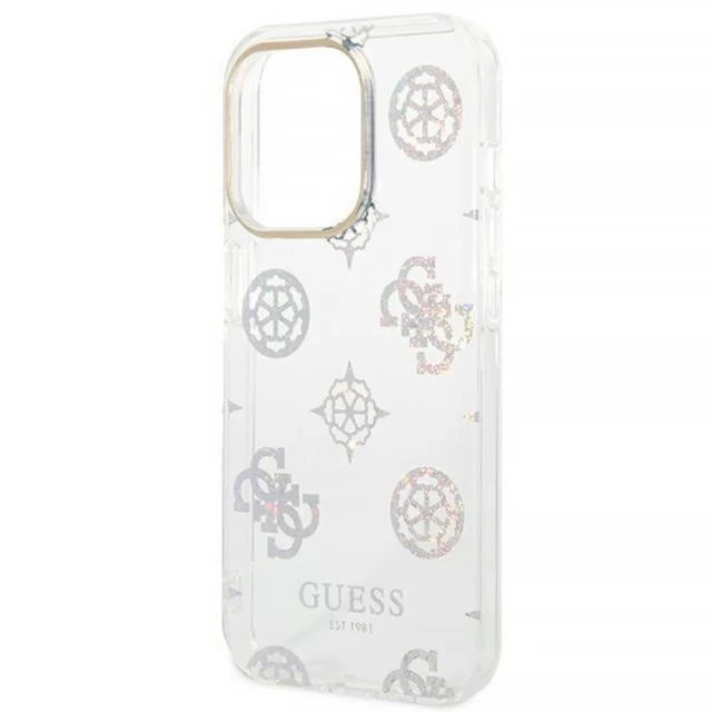 Чехол Guess Peony Glitter для iPhone 14 Pro Max Transparent (GUHCP14XHTPPTH)