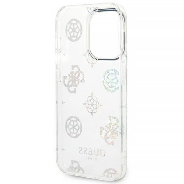 Чехол Guess Peony Glitter для iPhone 14 Pro Max Transparent (GUHCP14XHTPPTH)