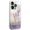 Чохол Guess Flower Liquid Glitter для iPhone 14 Pro Max Purple (GUHCP14XLFLSU)