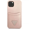 Чехол Guess Saffiano Triangle Logo Cardslot для iPhone 13 mini Pink (GUHCP13SPSATPP)