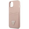 Чехол Guess Saffiano Triangle Logo Cardslot для iPhone 13 mini Pink (GUHCP13SPSATPP)