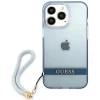 Чехол Guess Translucent Strap для iPhone 13 Pro Max Blue (GUHCP13XHTSGSB)