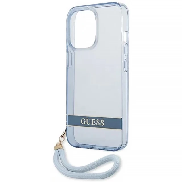 Чохол Guess Translucent Strap для iPhone 13 Pro Max Blue (GUHCP13XHTSGSB)