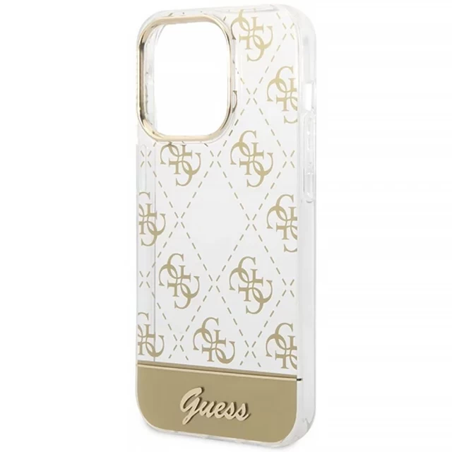 Чохол Guess 4G Pattern Script для iPhone 14 Pro Gold (GUHCP14LHG4MHG)