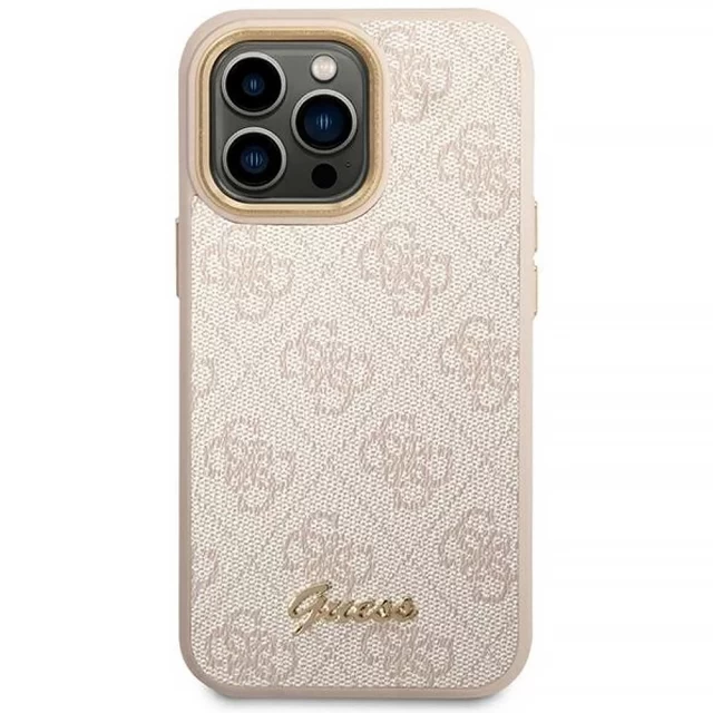 Чехол Guess 4G Vintage Gold Logo для iPhone 14 Pro Pink (GUHCP14LHG4SHP)