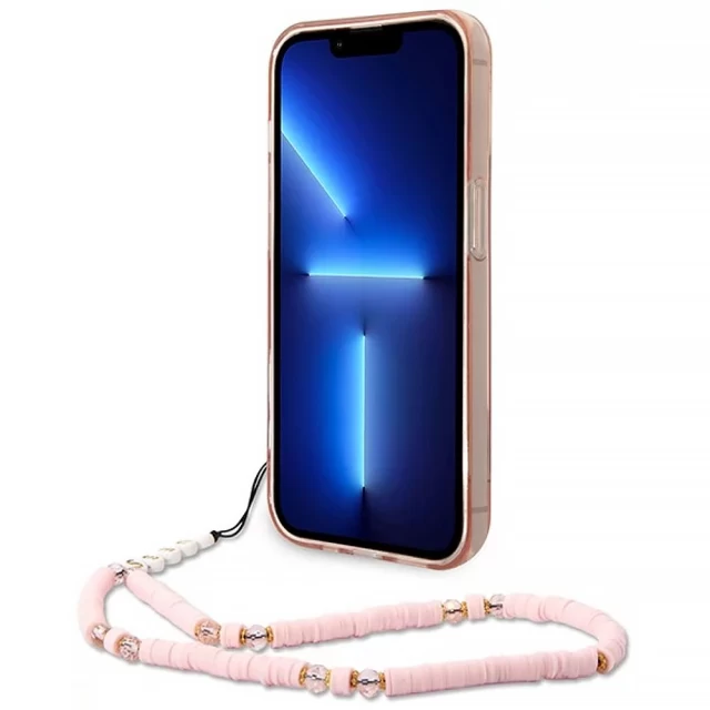 Чохол Guess Translucent Pearl Strap для iPhone 14 Pro Pink (GUHCP14LHGCOHP)