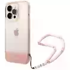 Чехол Guess Translucent Pearl Strap для iPhone 14 Pro Pink (GUHCP14LHGCOHP)