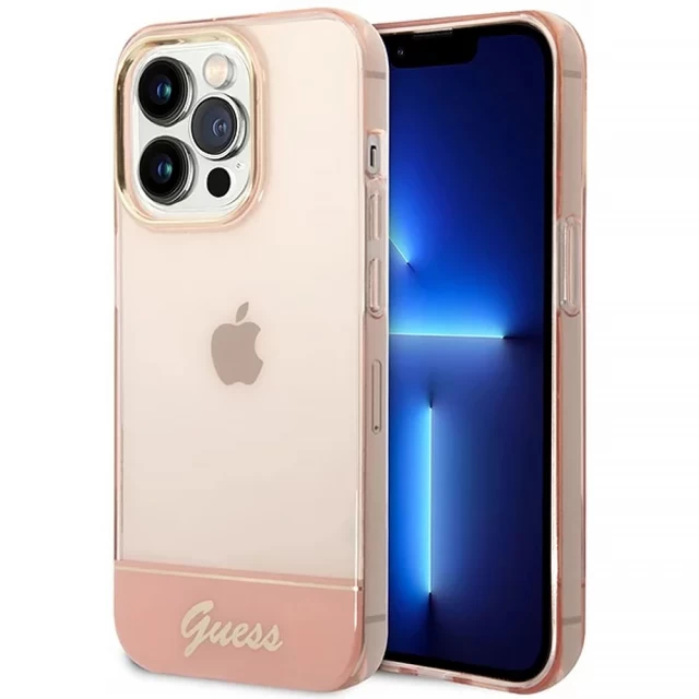 Чохол Guess Translucent для iPhone 14 Pro Pink (GUHCP14LHGCOP)