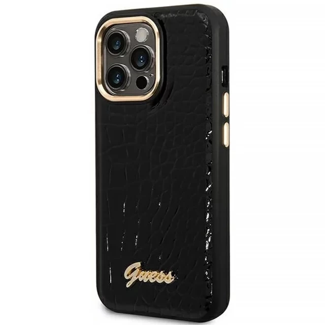Чехол Guess Croco Collection для iPhone 14 Pro Black (GUHCP14LHGCRHK)