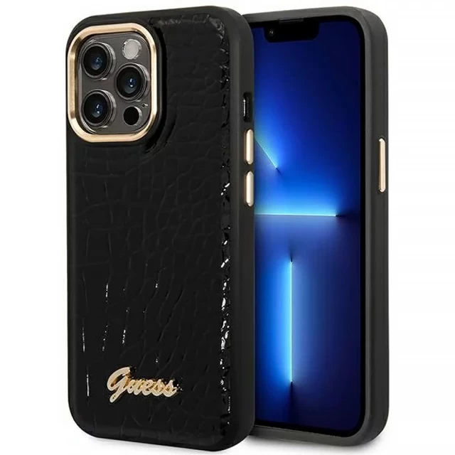 Чехол Guess Croco Collection для iPhone 14 Pro Black (GUHCP14LHGCRHK)