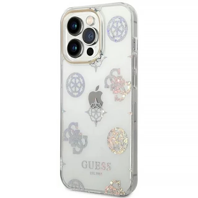 Чохол Guess Peony Glitter для iPhone 14 Pro Transparent (GUHCP14LHTPPTH)