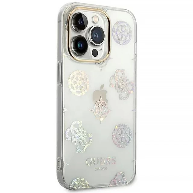 Чохол Guess Peony Glitter для iPhone 14 Pro Transparent (GUHCP14LHTPPTH)