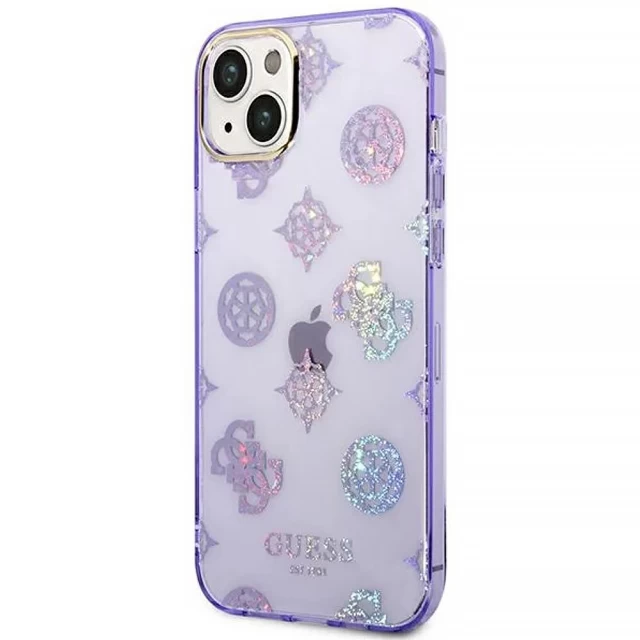 Чехол Guess Peony Glitter для iPhone 14 Lilac (GUHCP14SHTPPTL)