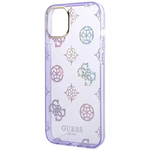 Чехол Guess Peony Glitter для iPhone 14 Lilac (GUHCP14SHTPPTL)