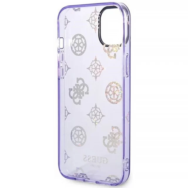 Чехол Guess Peony Glitter для iPhone 14 Lilac (GUHCP14SHTPPTL)