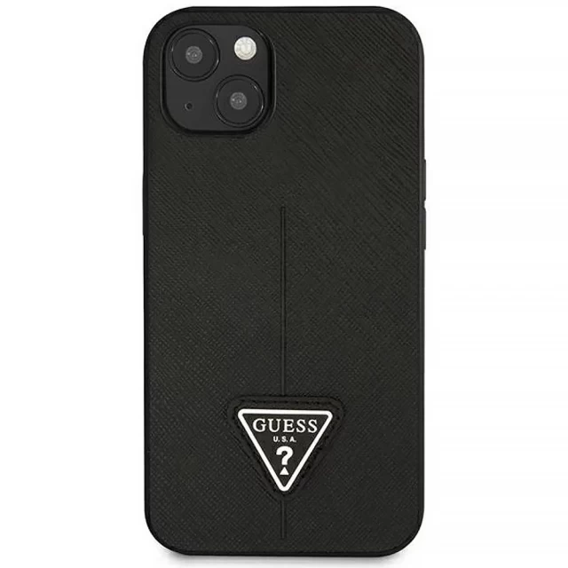 Чехол Guess Saffiano Triangle Logo для iPhone 14 Black (GUHCP14SPSATLK)