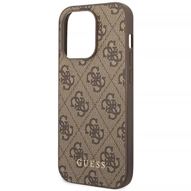 Чохол Guess 4G Metal Gold Logo для iPhone 14 Pro Max Brown (GUHCP14XG4GFBR)