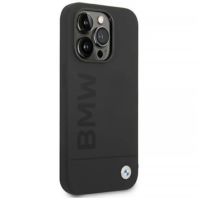 Чехол BMW Silicone Signature Logo для iPhone 14 Pro Black with MagSafe (BMHMP14LSLBLBK)