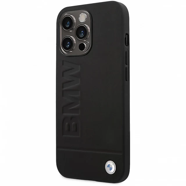 Чехол BMW Signature Logo Imprint для iPhone 14 Pro Black with MagSafe (BMHMP14LSLLBK)