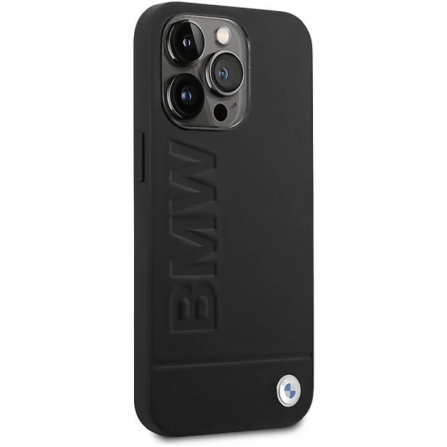 Чехол BMW Signature Logo Imprint для iPhone 14 Pro Black with MagSafe (BMHMP14LSLLBK)