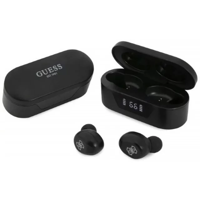 Бездротові навушники Guess TWS Bluetooth Earphones + Docking Station Black (GUTWST31EK)