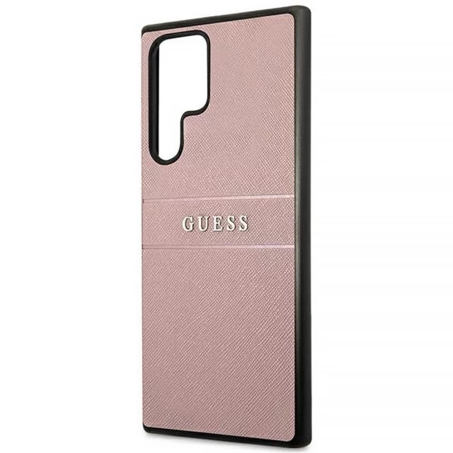 Чехол Guess Saffiano Stripe для Samsung Galaxy S22 Ultra S908 Pink (GUHCS22LPSASBPI)
