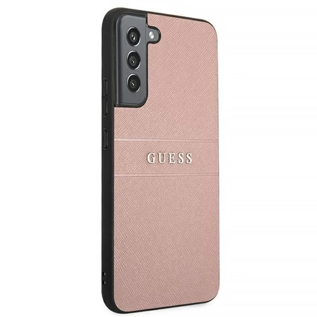 Чохол Guess Saffiano Stripe для Samsung Galaxy S22 Plus S906 Pink (GUHCS22MPSASBPI)