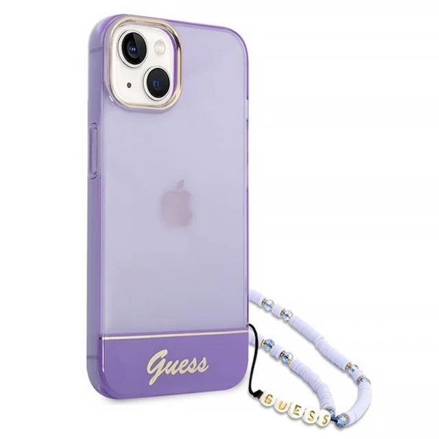 Чохол Guess Translucent Pearl Strap для iPhone 14 Purple (GUHCP14SHGCOHU)